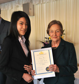 Erika Kemi of Bosworth College receives 2011 CIFE Prize