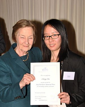 Bath Academy Chenge Wu receives CIFE prize from Baroness Perry