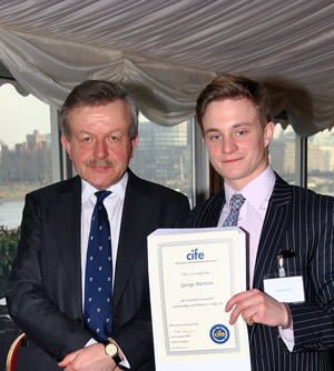 Bath student George Merison receives CIFE Award from Lord Lexden