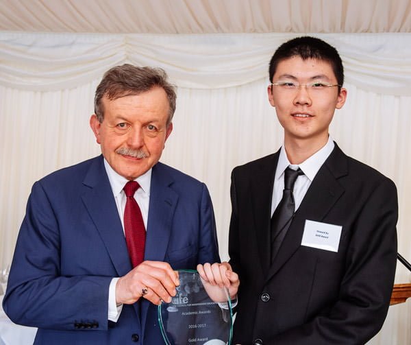 Lord Lexden with CIFE Gold Award winner Howard Xu