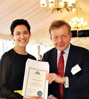 Collingham-student-Stephanie-Childress-receives-CIFE-Prize