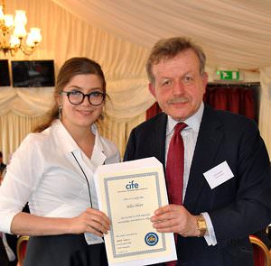 Duff-Miller-student-Alice-Hart-receives-CIFE-award