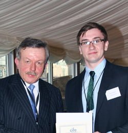 Nathan Tomlinson with Lord Lexden CIFE awards