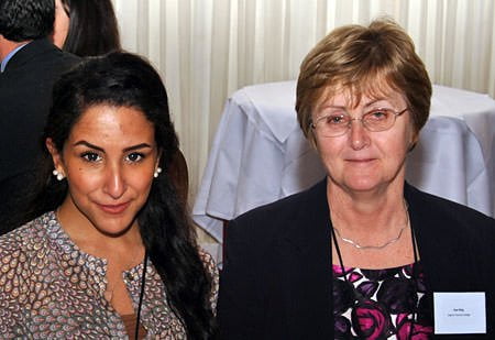 OTC's Maha Aljefri with teacher Sue King at CIFE prize ceremony